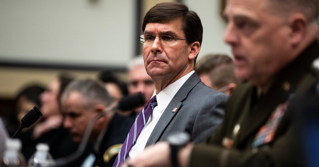 esper claims defense dept is improperly blocking parts of his memoir