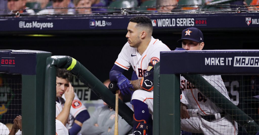 for the astros a loss and uncertainty about carlos correas future