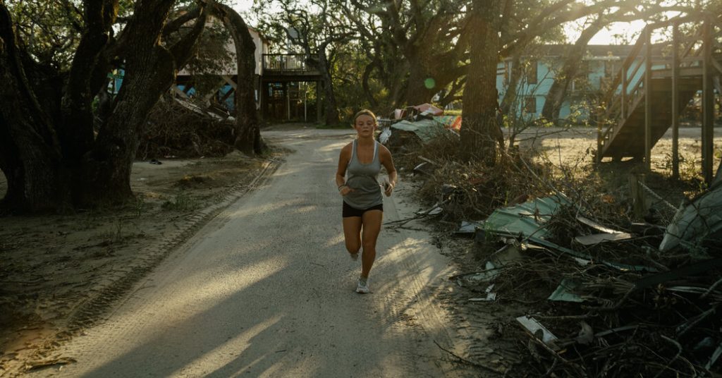 in grand isle devastated by ida athletes seek normalcy by running