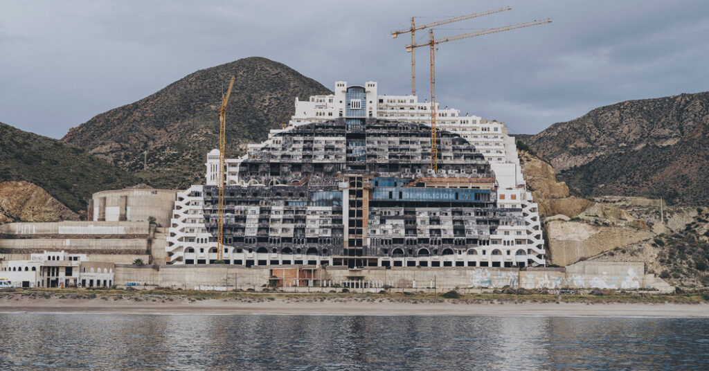 a ghost hotel haunts the spanish coastline