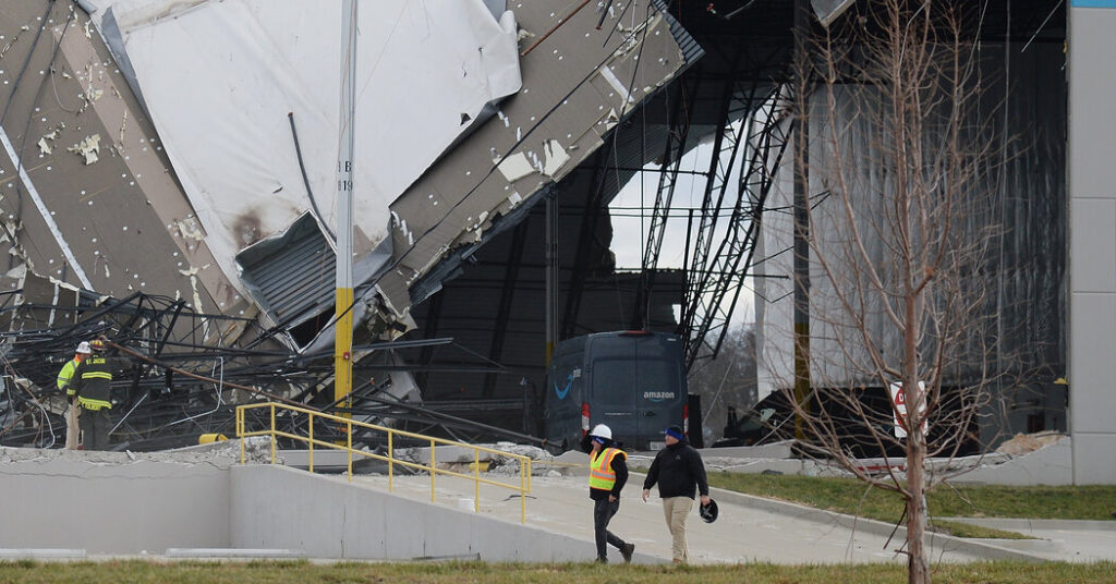 At Amazon Site, Tornado Collided With Company’s Peak Delivery Season