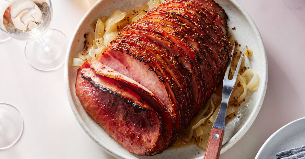 the most flavorful easter ham starts on the stove