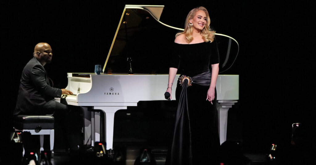 adele returns to the stage in las vegas resolute and reflective