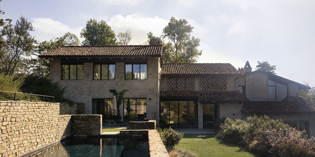 you wont find artwork hanging from the walls of this rustic italian farmhouse