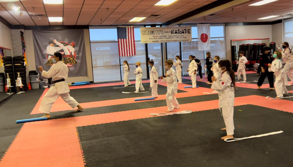 Rickyjon Balgenorth teaching a beginners class at Okamotos Karate