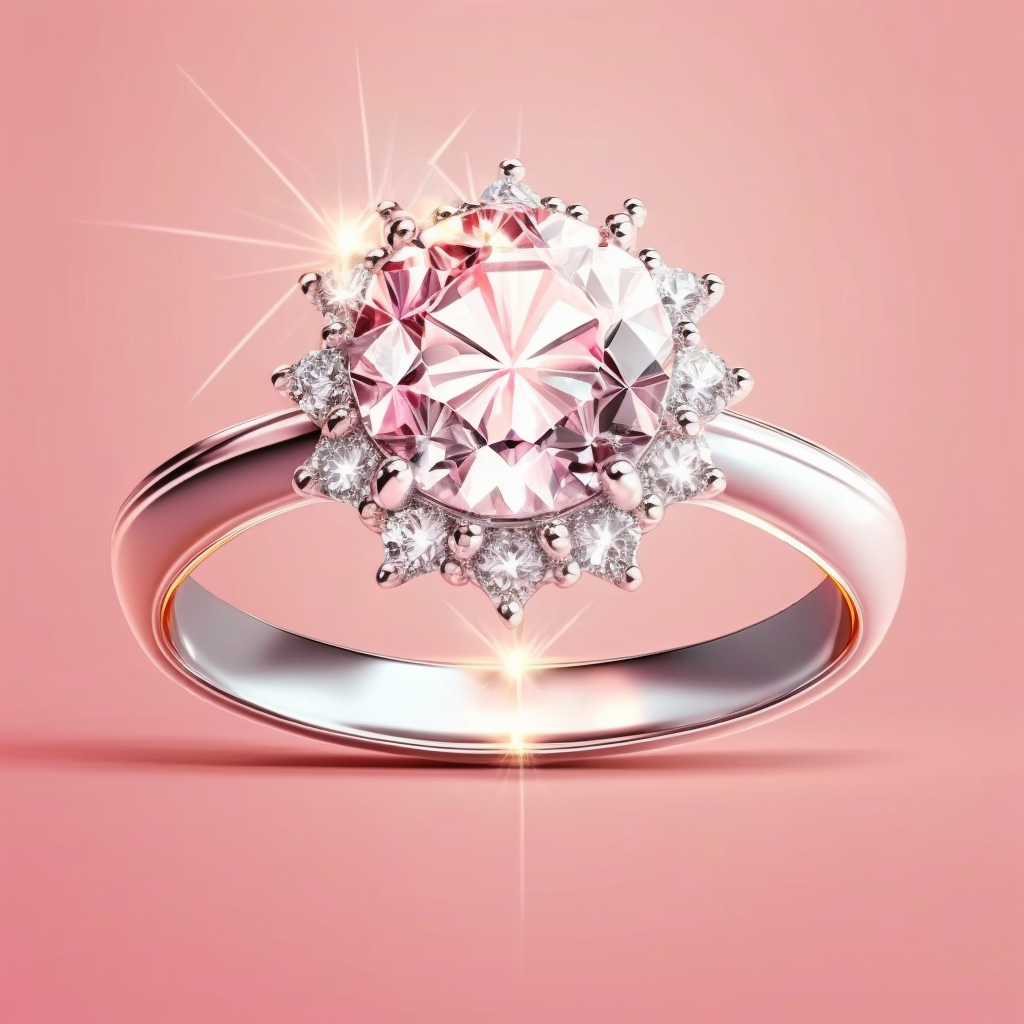 zeezeed diamond ring pink background realistic platinum diamond a363e537 8bd2 4aae 9319 8a159133540f
