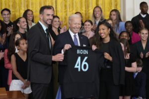 Biden lauds soccer champs, says ' women 'can do anything … including be president'